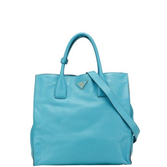 Prada blue Shoulder leather triangular Bag - Picture 1 of 8